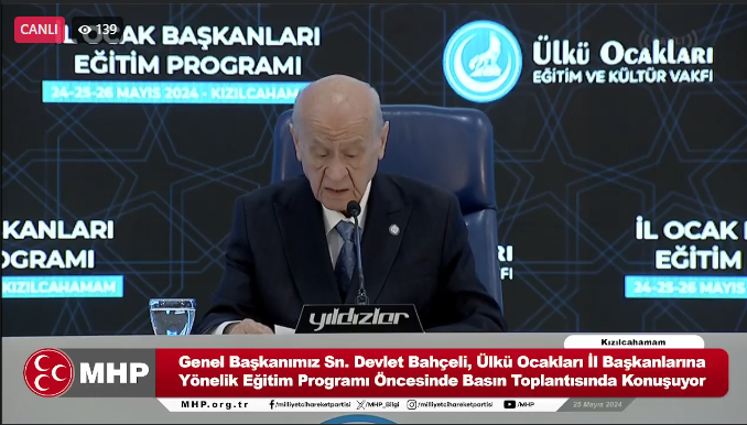 MHP Genel Başkanı Sn. Devlet Bahçeli  Basın Toplantısında Konuşuyor